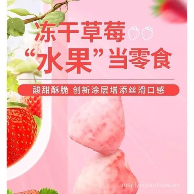 文文甄選 凍幹白巧克力草莓整顆休閒巧克力塗層水果獨立小包裝痠甜網紅零食