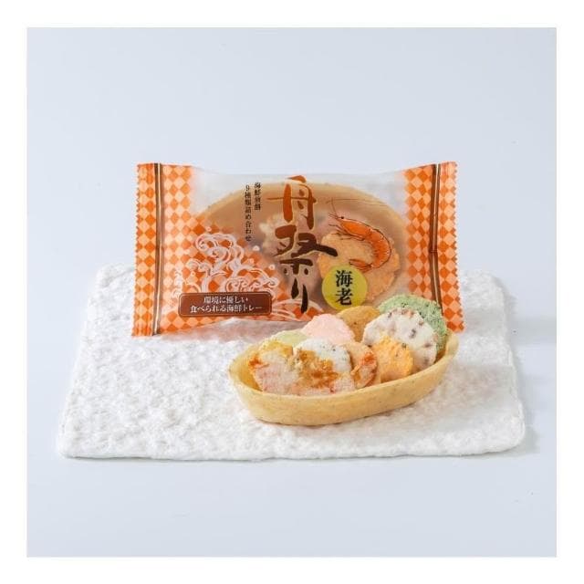 蝦仙貝家族 舟祭船型仙貝8袋(日本熱銷 海老 章魚 仙貝 鹹餅乾 禮盒 長輩 送禮 中秋節 新年 美味 海鮮煎餅 個別裝