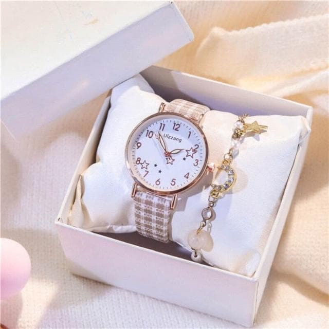手錶套裝女氣質小眾ins風女用手錶女款學生簡約石英錶國高中生光動能腕錶小朋友高顏值手錶女童可愛生日禮物輕奢高級感手錶