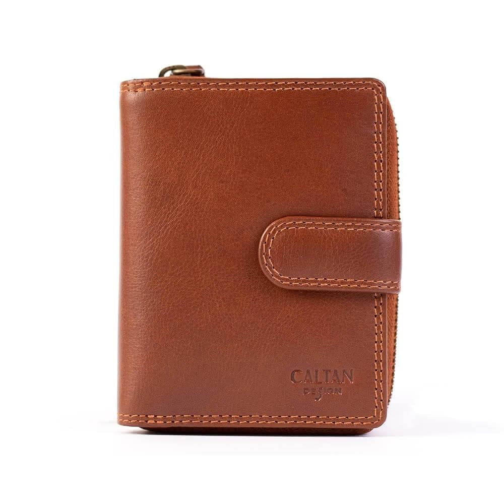 CALTAN DESIGN |扣式多功能兩折零錢短夾 072846 五色(真皮 中夾 皮夾 錢包)