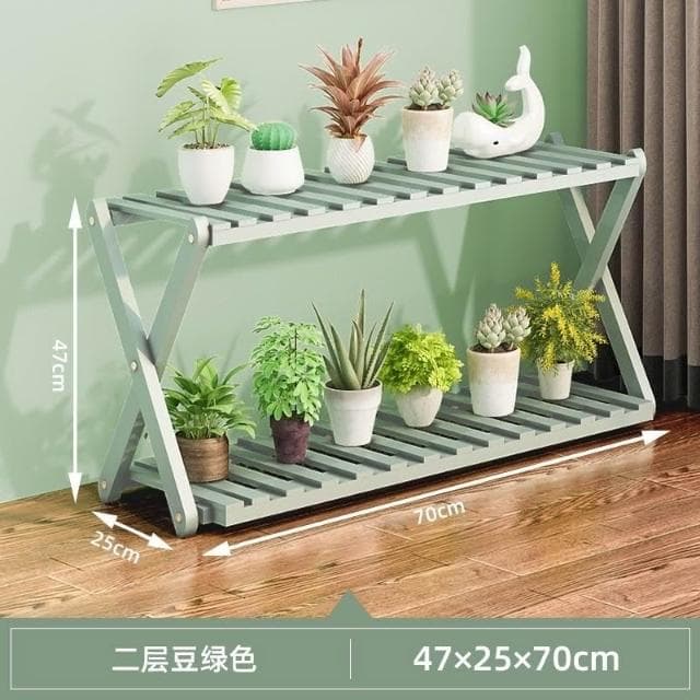 凱莎優選 陽臺花架子室內多層實木客廳傢用置物架多肉綠蘿花盆架裝飾植物架 花架 盆栽架 陽臺花架子 室內多層實