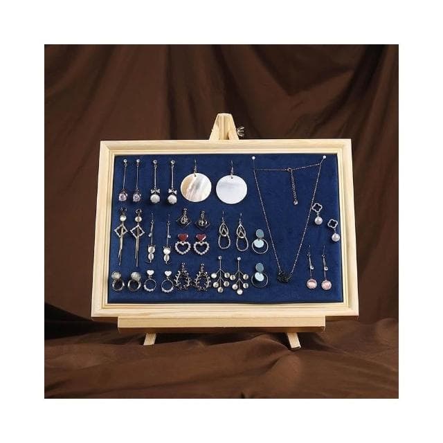 實木相框板掛墻耳環架 女家用首飾架 收納耳釘耳飾項鍊架 飾品展示架 吊墜飾品收納架 擺攤飾品陳列架