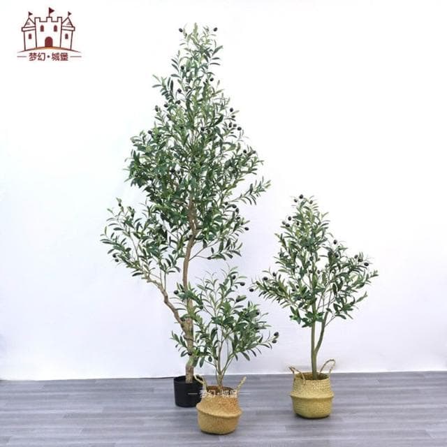 百信百貨 免運 仿真樹橄榄樹北歐風家居落地仿真植物盆栽假樹室內人造景觀盆景