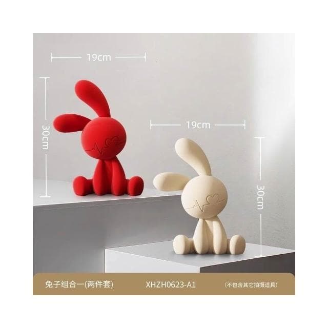 坐姿兔子擺件 紅色擺件 客廳玄關 酒櫃電視櫃 背景擺件 小眾高級感 家居小擺件 軟裝飾品 喬遷禮物