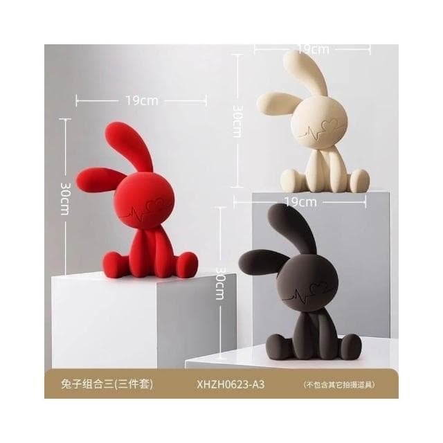 坐姿兔子擺件 紅色擺件 客廳玄關 酒櫃電視櫃 背景擺件 小眾高級感 家居小擺件 軟裝飾品 喬遷禮物