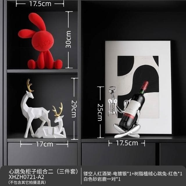 坐姿兔子擺件 紅色擺件 客廳玄關 酒櫃電視櫃 背景擺件 小眾高級感 家居小擺件 軟裝飾品 喬遷禮物