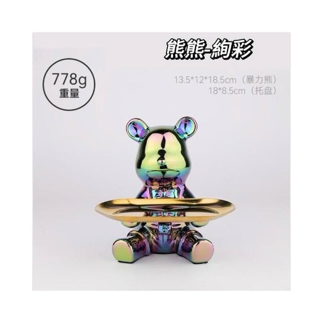 【禾日Heri】玄關收納托盤掛架 熊熊擺件 招財貓 鑰匙收納 交換禮物 喬遷新居禮品 房間擺設 客廳裝