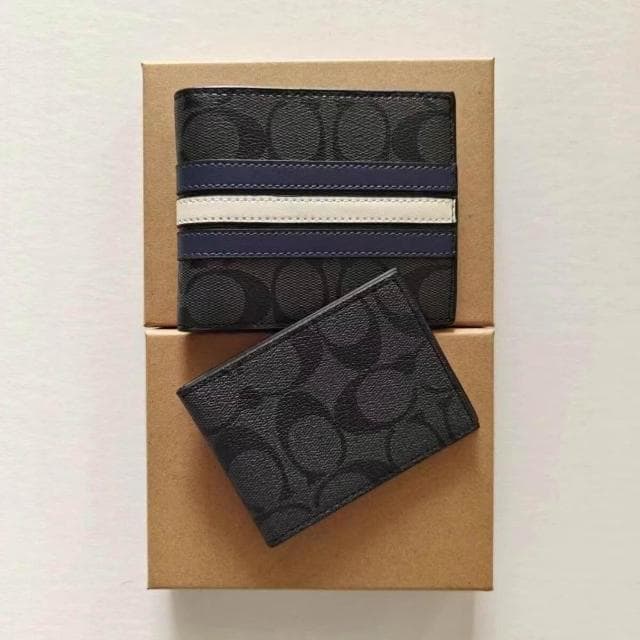 男士錢包休閑PVC配皮錢包男短款多卡位零錢包皮夾錢包時尚短夾錢包多功能卡包輕薄卡夾可折疊雙折疊包多卡層錢包商務禮物錢包