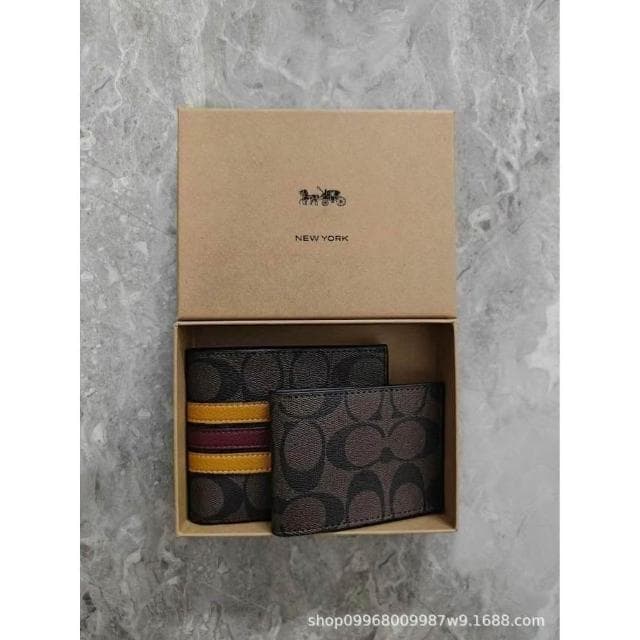 男士錢包休閑PVC配皮錢包男短款多卡位零錢包皮夾錢包時尚短夾錢包多功能卡包輕薄卡夾可折疊雙折疊包多卡層錢包商務禮物錢包