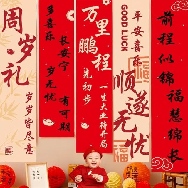 生日布置道具 周歲抓鬮地毯 抓鬮用品套裝 抓周圓形地毯 週歲禮抓周地毯 布置喜慶墊子 抓周圓形地墊