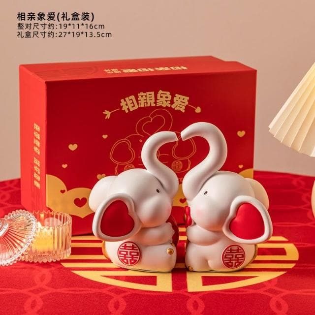 新婚禮物 送新人中式喜慶娃娃擺件一對 婚房布置訂婚結婚禮物 紀念性禮物 結婚 禮物 結婚賀禮 結婚送