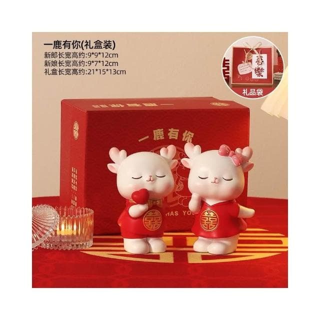 新婚禮物 送新人中式喜慶娃娃擺件一對 婚房布置訂婚結婚禮物 紀念性禮物 結婚 禮物 結婚賀禮 結婚送