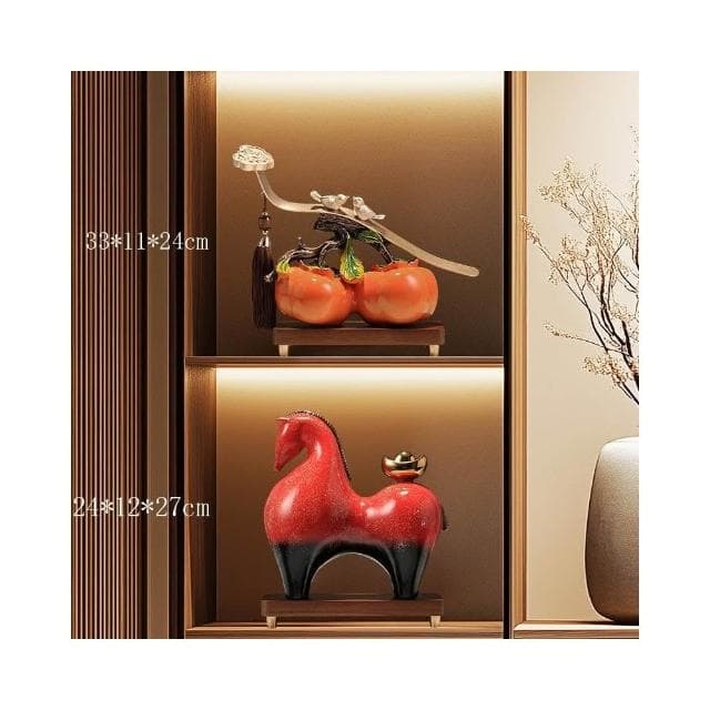 馬上有錢擺件 招財辦公室裝飾品 高檔新中式客廳擺件 喬遷開業禮品 祝福寓意 療癒小物 辦公室風水陶瓷