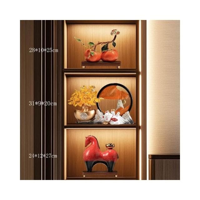 馬上有錢擺件 招財辦公室裝飾品 高檔新中式客廳擺件 喬遷開業禮品 祝福寓意 療癒小物 辦公室風水陶瓷