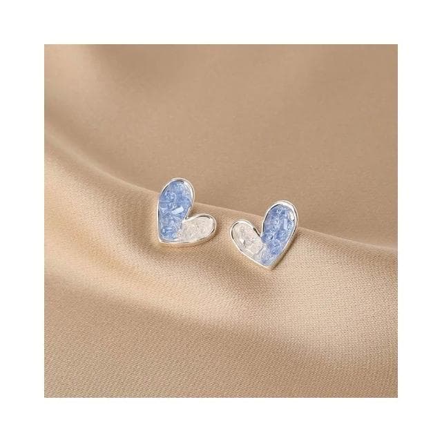 🎗飾間首飾鋪 漸層色水晶藍色耳環女洋氣耳飾品冷風復古耳飾