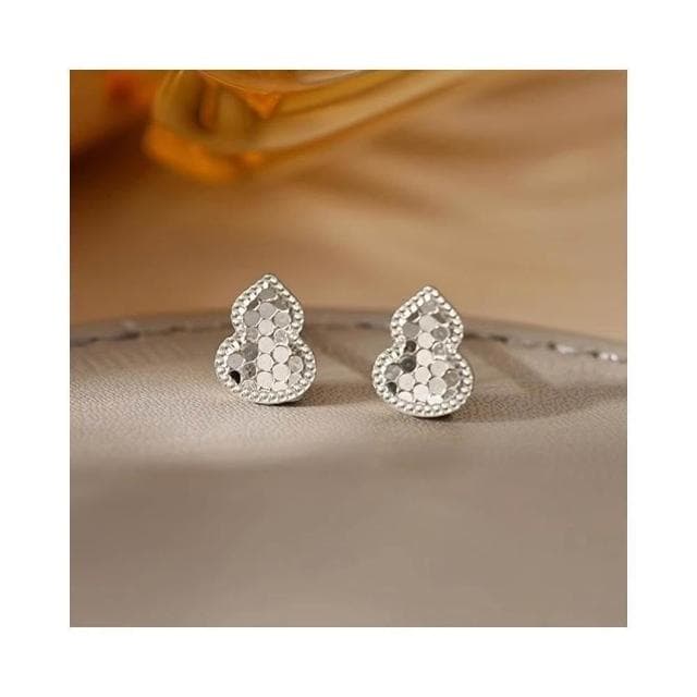 🎗飾間首飾鋪 S925純銀針龍鱗葫蘆耳環首飾女時尚高級感福祿耳飾耳釘飾品
