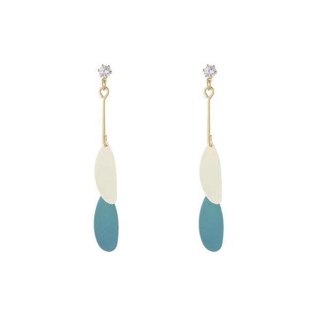 🎗飾間首飾鋪 藍白撞色蚊香盤耳夾無耳洞女時尚設計感小眾藝術生耳墜小清新耳飾