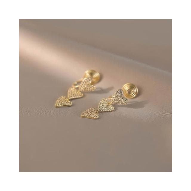 🎗飾間首飾鋪 長版項鍊石愛心流蘇耳環女小眾設計感耳環氣質高級耳環耳飾