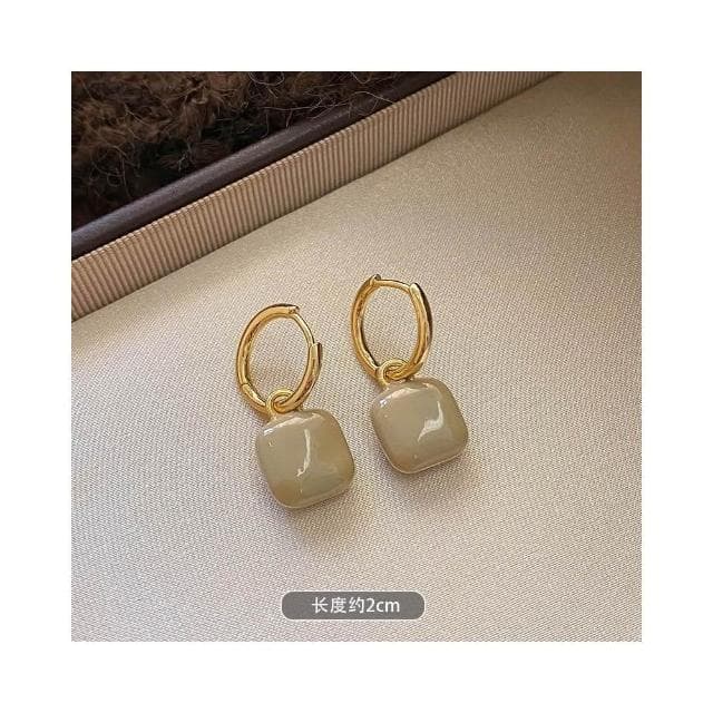 🎗飾間首飾鋪 輕奢高級感滴釉幾何方糖耳環氣質耳環時尚獨特耳環耳飾