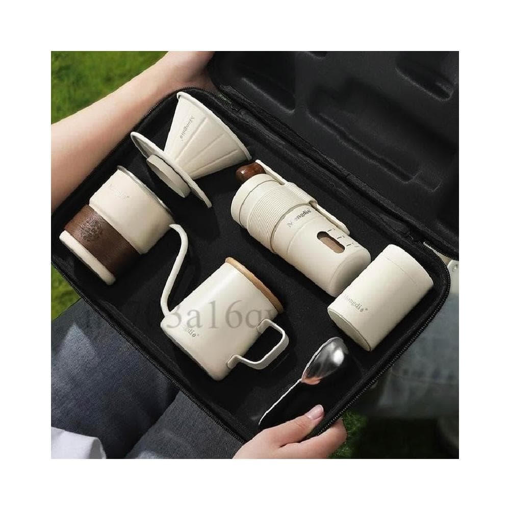 手沖咖啡壺套裝 戶外露營咖啡裝備便攜手磨咖啡機 生日禮物禮品 露營咖啡組 咖啡旅行組 手沖壺 手沖咖