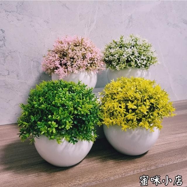 仿真盆栽 仿真植物 人造花 小盆栽 永生花盆栽 辦公室盆栽 水泥盆栽 北歐風裝飾 嬰兒淚