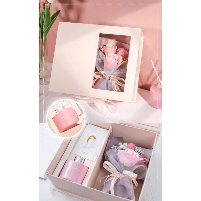 莫蘭迪香燻禮盒【小寶購物】花藝 花束 情人節 浪漫 玫瑰 聖誕節七夕母親節 告白求婚約會 精油香氛 交換禮物 EMA11