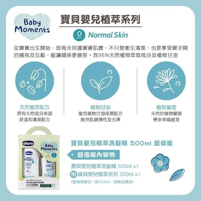 【Chicco】寶貝嬰兒植萃系列 洗髮精500ml超值組/潤膚乳液500ml超值組(寶寶共和國)