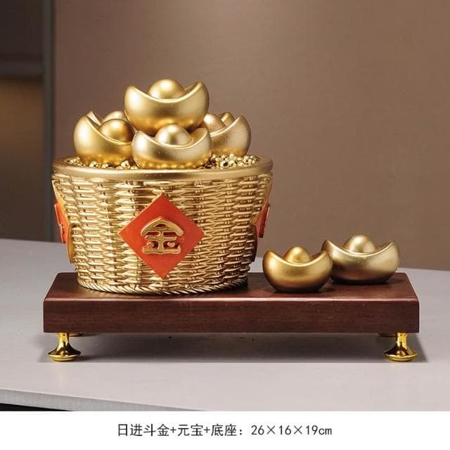 日進斗金擺件 元寶招財貓裝飾 客廳辦公室酒櫃高檔喬遷新居開業禮物 玄關擺件 招財擺飾 入厝禮物 家居