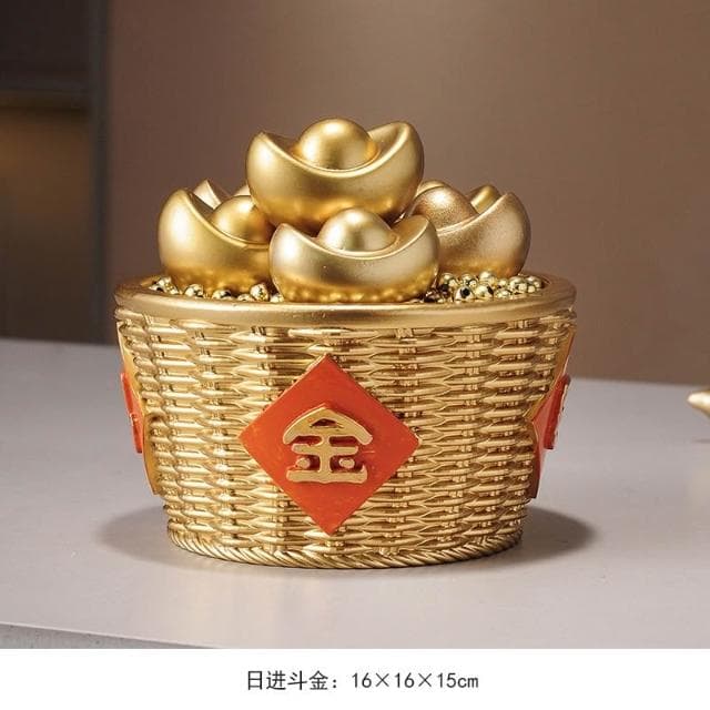 日進斗金擺件 元寶招財貓裝飾 客廳辦公室酒櫃高檔喬遷新居開業禮物 玄關擺件 招財擺飾 入厝禮物 家居