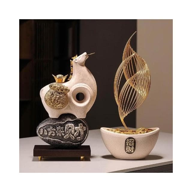 八方來財馬上有錢擺件 客廳酒櫃電視櫃辦公室桌面裝飾喬遷開業禮物 玄關擺件 招財擺飾 入厝禮物 家居裝