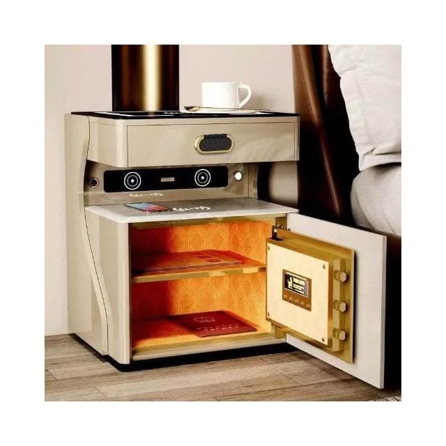 熱款 智能床頭櫃 保險櫃 臥室無線充電 藍牙音響 床邊櫃多功能 保險櫃