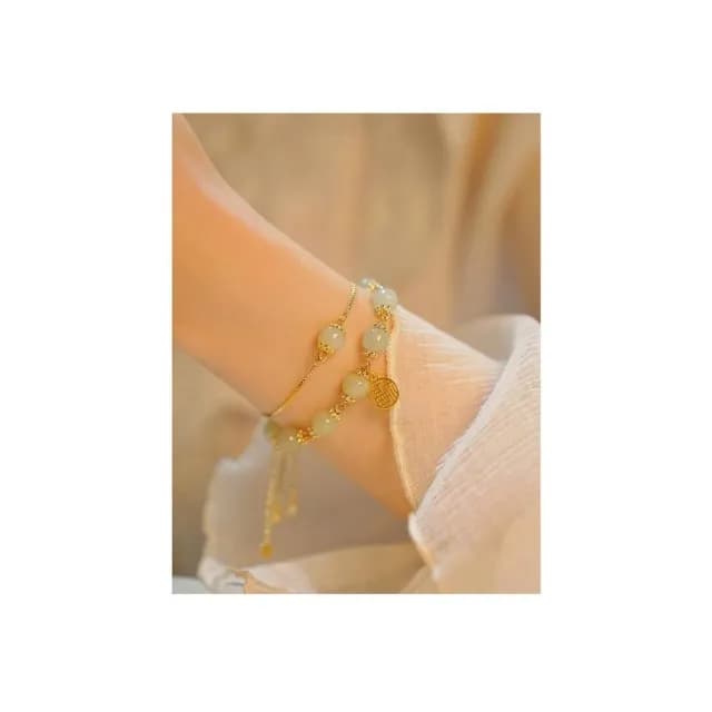 【開運堂】現貨 天然和田玉手鍊女高級感飾品輕奢復古手飾精緻閨蜜禮物開運堂