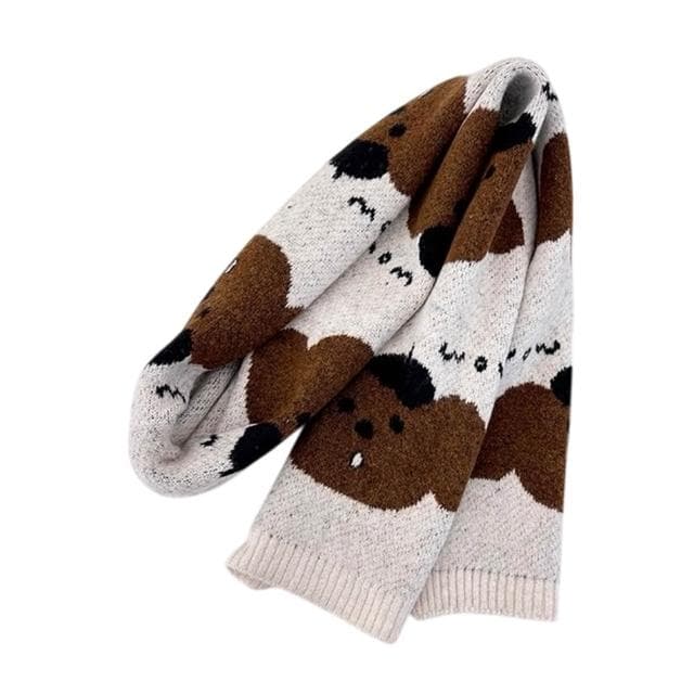 【ZOII 佐壹】小狗樂園保暖圍巾 保暖 圍巾 冬季圍巾 保暖圍巾 賞雪 禦寒 秋冬圍巾 毛線圍巾 #322046