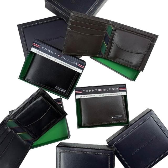 【TOMMY HILFIGER】TOMMY HILFIGER 短夾 兩色 銘版 含零錢袋 皮夾 錢包 短夾 LOGO 生日禮物 禮盒 #7127
