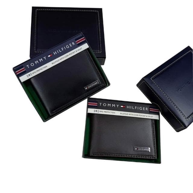 【TOMMY HILFIGER】TOMMY HILFIGER 短夾 兩色 銘版 含零錢袋 皮夾 錢包 短夾 LOGO 生日禮物 禮盒 #7127