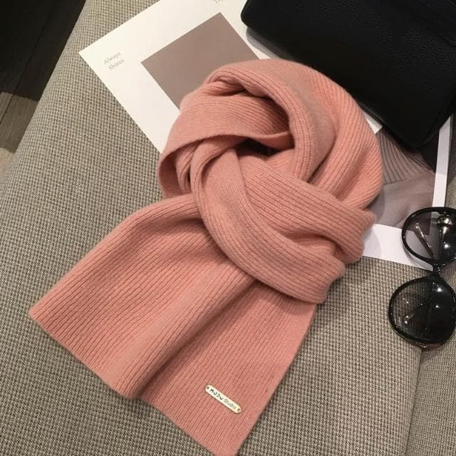 梵花 韓系美拉德色百搭100%純羊毛圍巾女加長披肩情侶純色羊絨圍脖