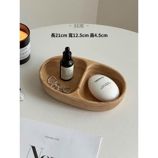 梵花 高級精緻黑胡桃木紋首飾盒小型飾品托盤戒指項鍊耳飾手錶收納盒子