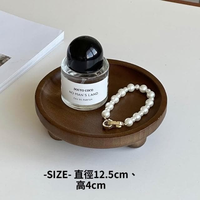 梵花 高級精緻黑胡桃木紋首飾盒小型飾品托盤戒指項鍊耳飾手錶收納盒子