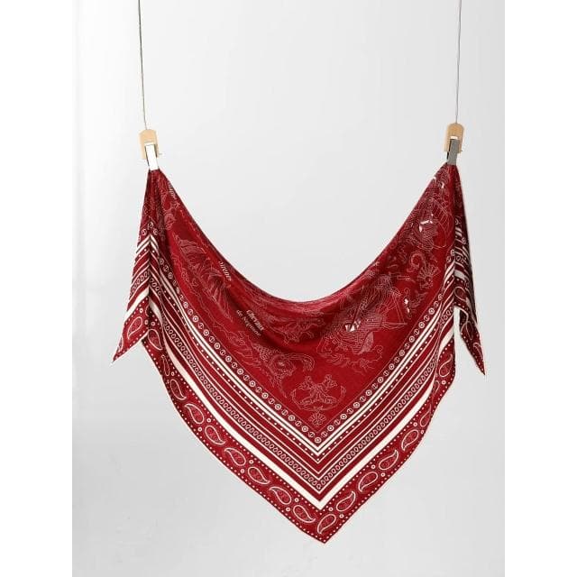 好夢想精品館  高檔真絲羊毛大三角巾印花大氣春秋氣質保暖辦公室圍巾女披肩