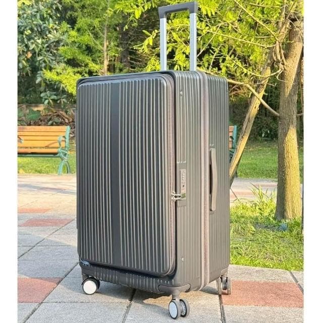 【WALLABY】快掀前開式28吋胖胖箱 可加大 防爆拉鍊 滑順靜音輪 旅行箱/行李箱(1:9開)