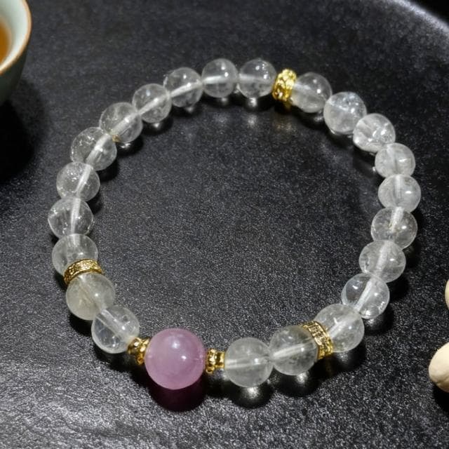 【Paiya 派亞】6mm綠水晶綠阿賽+8.5mm紫鋰輝主珠手串手鍊