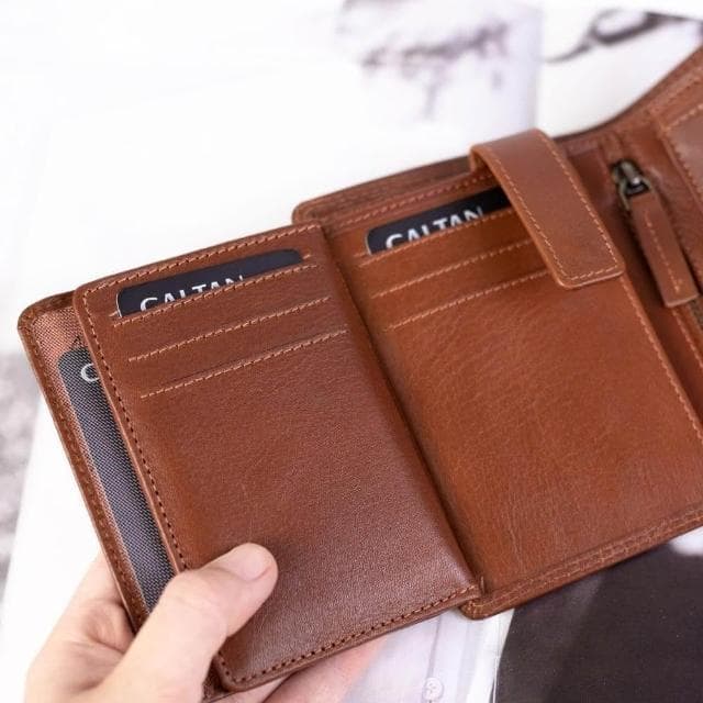 【CALTAN】CALTAN DESIGN | 真皮三折多功能筆記中夾 071741 兩色(真皮 中夾 皮夾 錢包 招財 母錢包)