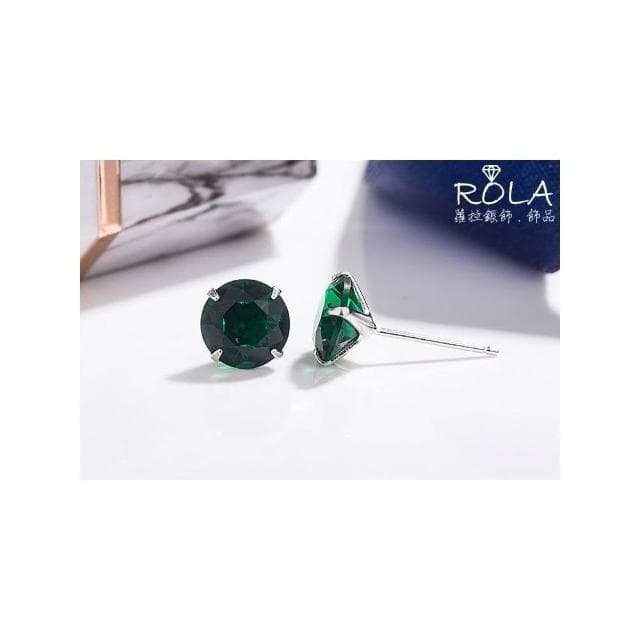 ROLA蘿拉銀飾.飾品 “現貨當天出” (一對價.3-6mm) 12色鋯石水鑽單鑽999足銀純銀耳針耳環養耳針 1-3.