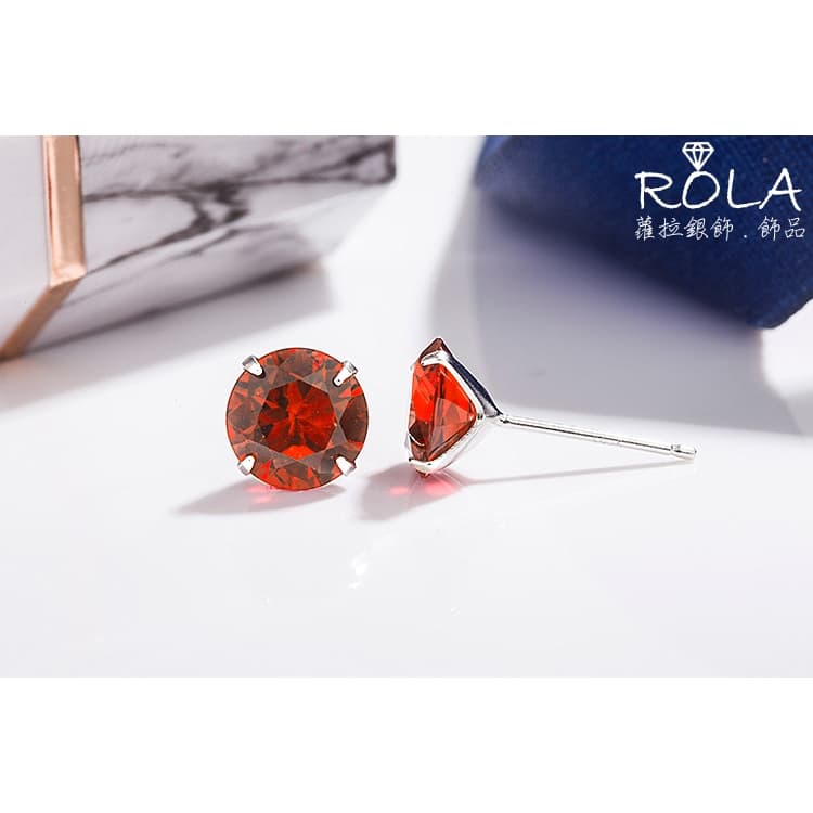 ROLA蘿拉銀飾.飾品 “現貨當天出” (一對價.3-6mm) 12色鋯石水鑽單鑽999足銀純銀耳針耳環養耳針 1-3.