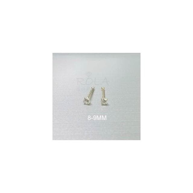 ROLA蘿拉銀飾飾品 {獨家訂製款}(18色/一對價 )2MM水鑽圓珠999足銀純銀養耳棒養耳針固定圓珠免耳堵免後扣 方