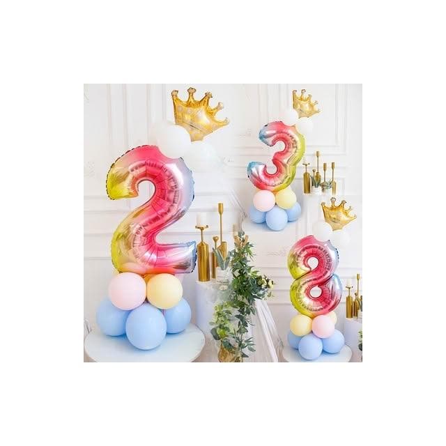 漸層皇冠數字氣球 生日佈置40吋數字 生日禮物 PARTY 慶生 舞會佈置 求婚 結婚 週歲 慶祝