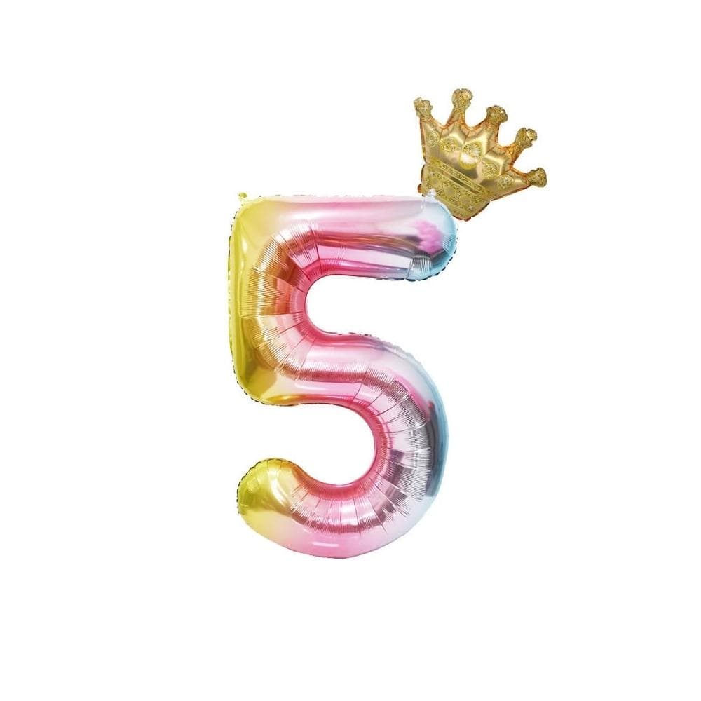 漸層皇冠數字氣球 生日佈置40吋數字 生日禮物 PARTY 慶生 舞會佈置 求婚 結婚 週歲 慶祝
