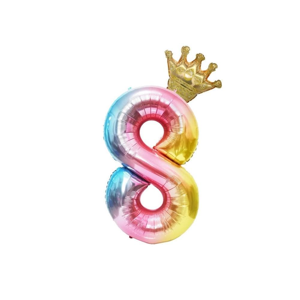 漸層皇冠數字氣球 生日佈置40吋數字 生日禮物 PARTY 慶生 舞會佈置 求婚 結婚 週歲 慶祝