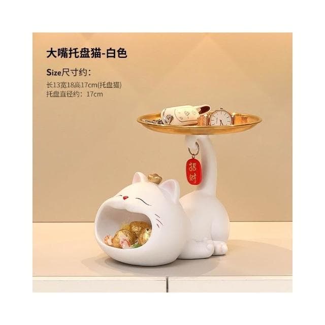 招財貓 玄關鑰匙收納擺件 入戶鞋櫃 客廳桌面置物架 家居裝飾喬遷禮品 桌面擺件 客廳擺件 創意臺面裝