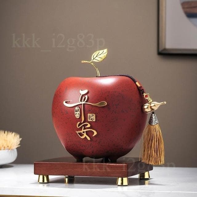 平安苹果摆件 高档客厅装饰 玄关酒柜摆件 存钱罐装饰 工艺品 乔迁礼物 擺飾 風水擺飾 酒櫃擺件 礼